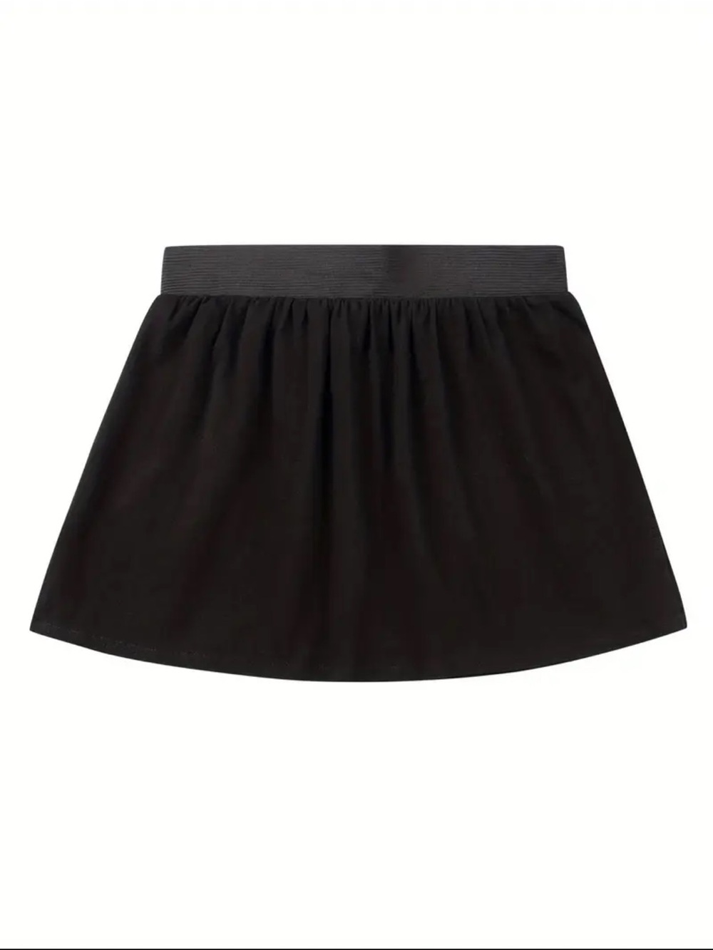 Black Elastic Waistband Skirt or Dress Overlay